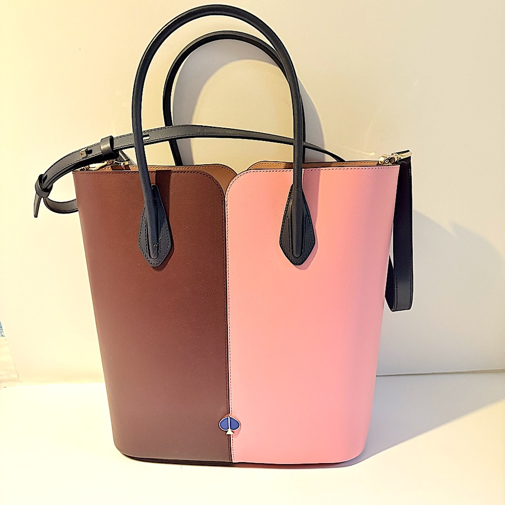 RARE ♠️ KATE SPADE NICOLA COLOR BLOCK LARGE TOTE BAG♠️ includes crossbody strap